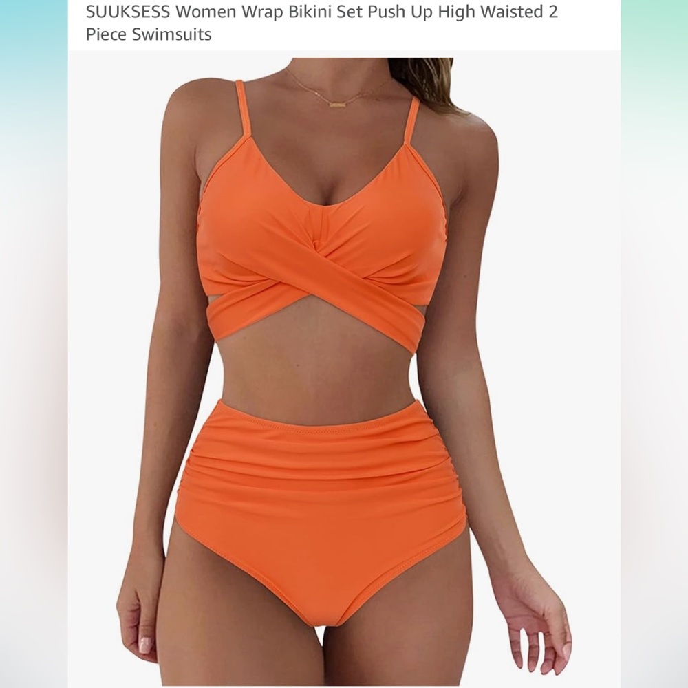 Amazon Women's Orange Bikini Swimsuit